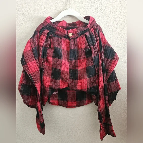 Kids Checked Fake Two Plaid Shirt Pants unisex JFORJUNIOR - Picture 1 of 14